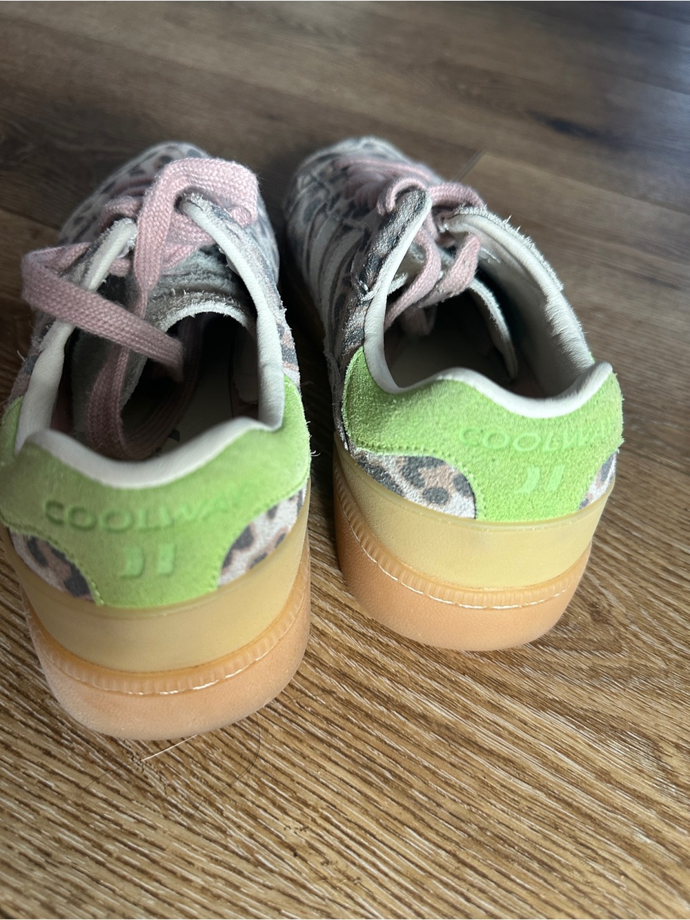 Coolway Leopard Print Sneakers with Pink Laces - Picture 3 of 3